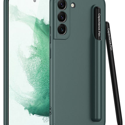 Double Dip Ultra Thin Back Case Cover for Samsung Galaxy S22 Plus , With Inbuilt Removable S Pen Holder (Green)