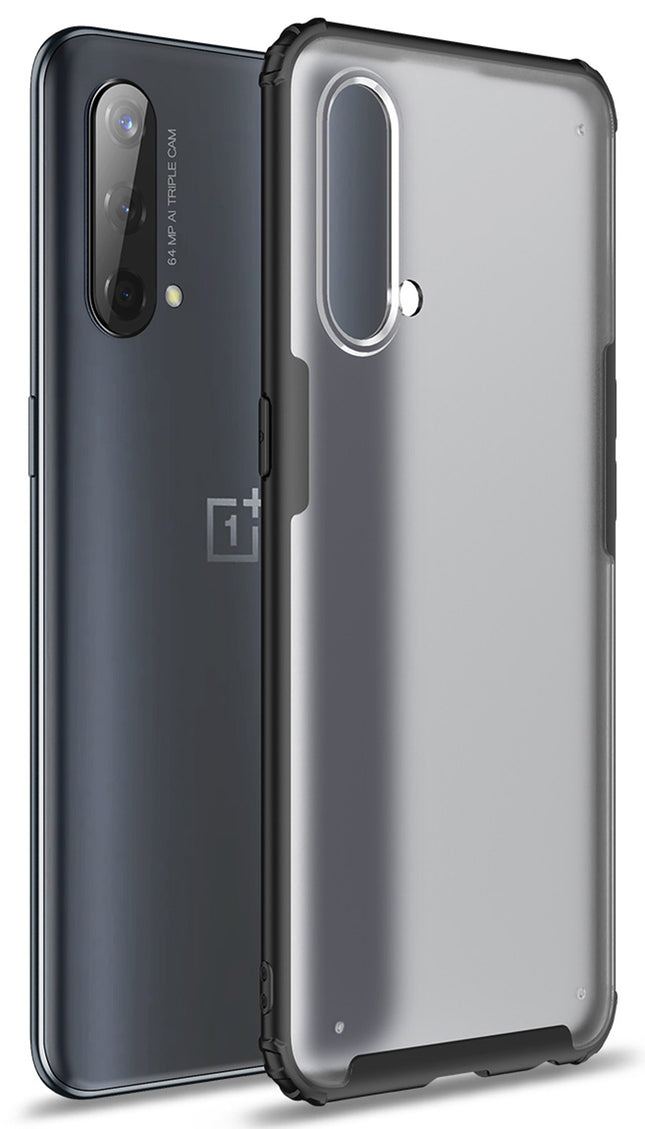 Shield Frosted Acrylic Back Shock Proof Case Cover for OnePlus Nord CE (5G) / One Plus Nord CE (5G) (Black)