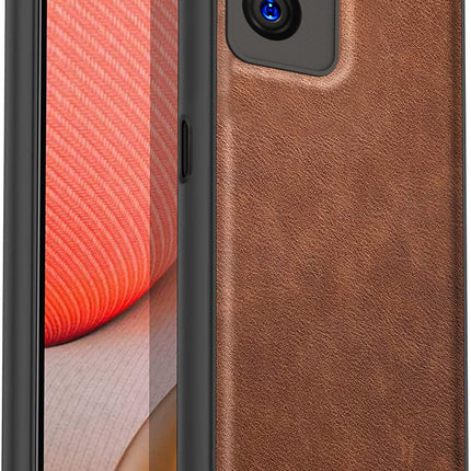 Tux Back Case for Realme 9i, Slim Leather Case with Soft Edge Shockproof Back Cover (Brown)