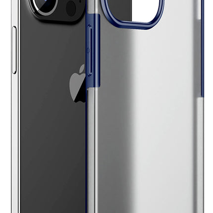 Mobizang Shield Frosted Acrylic Back Shock Proof Case Cover for Apple iPhone 14 Pro (Blue)