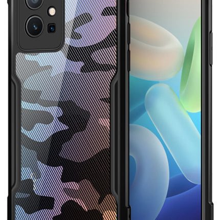 Beetle Camouflage for Vivo Y75 Back Case, [Military Grade] Shockproof Slim Hybrid Cover (Black)