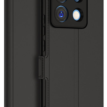Mobizang Noble Slim Magnetic Leather Flip Case Cover for Poco X6 PRO / Redmi Note 13 PRO | Card Holder Stand Leather Flip Wallet Case (Black)