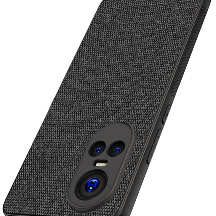 Kapa Soft Full Fabric Protective Back Case Cover for Oppo Reno 10 / Reno 10 PRO (5G) | Shockproof Slim Hard Anti Slip Back Case (Black)