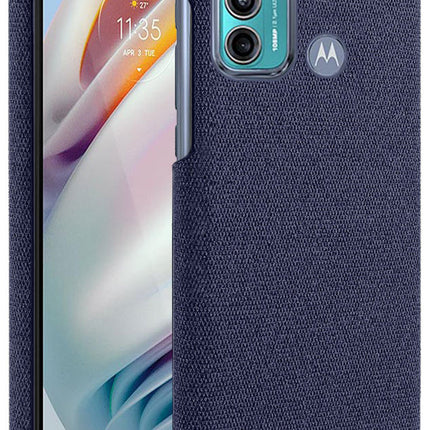 Woven Soft Fabric Case for Motorola Moto G60  Back Cover, Shock Protection Slim Hard Anti Slip Back Cover (Blue)
