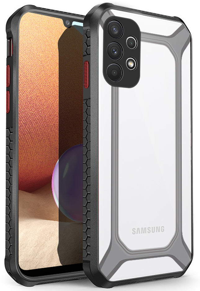 Unicorn for Samsung Galaxy A52 Clear Back Case, [Military Grade Protection] Shock Proof Slim Hybrid Bumper Cover (Black)
