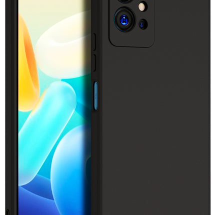 Matte Lens Protective Shockproof Flexible Back Cover for Vivo T1, Slim Silicone with Soft Lining Shockproof Flexible Full Body Bumper Case (Black)