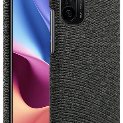 Woven Soft Fabric Case for Xiaomi Mi 11X / 11X Pro Back Cover, Shock Protection Slim Hard Anti Slip Back Cover (Black)