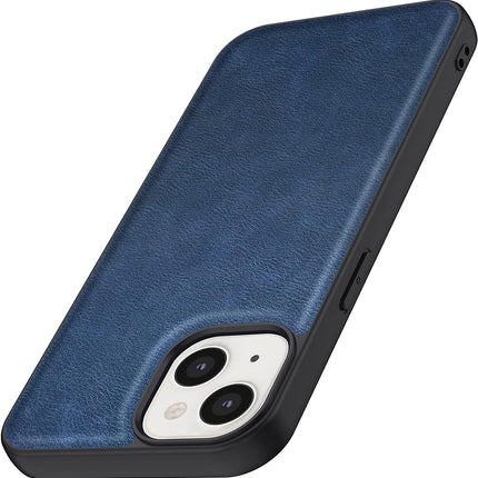 Tux Back Case for Apple iPhone 13 , Slim Leather Case with Soft Edge Shockproof Back Cover (Black,Blue)