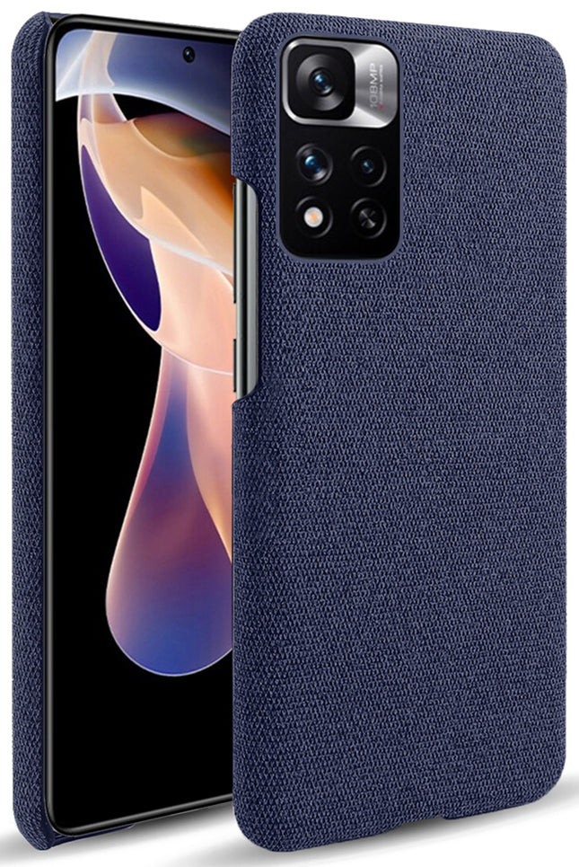 Woven Soft Fabric Case for Xiaomi 11i HyperCharge Back Cover, Shock Protection Slim Hard Anti Slip Back Cover (Blue)