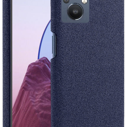 Woven Soft Fabric Case for Oppo F21 PRO (5G) Back Cover, Shock Protection Slim Hard Anti Slip Back Cover (Blue)