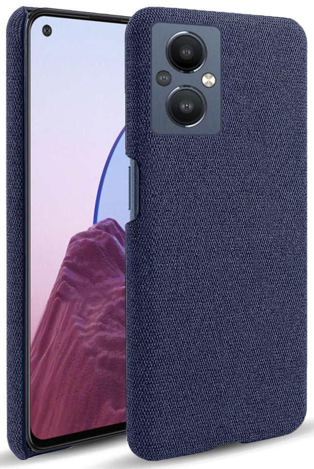 Woven Soft Fabric Case for Oppo F21 PRO (5G) Back Cover, Shock Protection Slim Hard Anti Slip Back Cover (Blue)