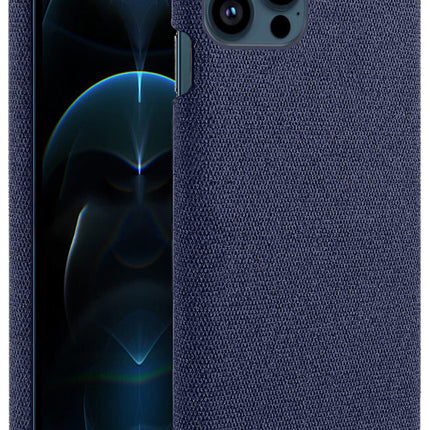 Mobizang Woven Soft Fabric Case for Apple iPhone 14 Pro Max Back Cover, Shock Protection Slim Hard Anti Slip Back Cover (Blue)