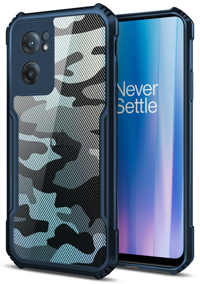 Beetle Camouflage for OnePlus Nord CE 2 Back Case, [Military Grade] Shockproof Slim Hybrid Cover (Blue)