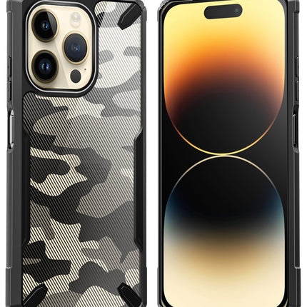 Mobizang Bull Camouflage Back Cover for Apple iPhone 14 Pro , Shockproof Slim Hybrid Case (Black)
