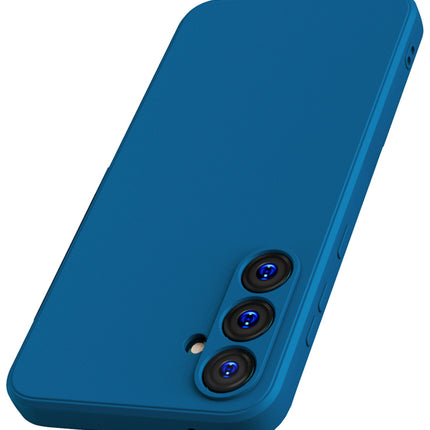 Mobizang Matte Protective Lens Flexible Back Cover for Samsung Galaxy S23 FE | Slim Silicone with Soft Lining Shockproof Full Body Bumper Case (Blue)