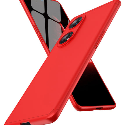Mobizang Double Dip Full 360 Protection Back Case Cover for Oppo Reno 8T (5G) (Red)