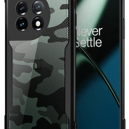 Mobizang Beetle Camouflage for Oneplus 11R Back Case | [Military Grade Protection] Shock Proof Slim Hybrid Bumper Cover (Black)