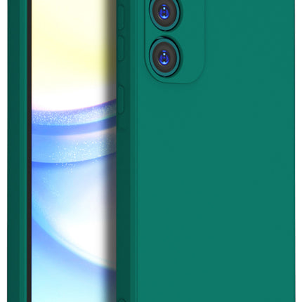 Mobizang Matte Protective Lens Flexible Back Cover for Samsung Galaxy A15 | Slim Silicone with Soft Lining Shockproof Full Body Bumper Case (Green)