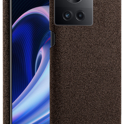 Mobizang Woven Soft Fabric Case for OnePlus 10R  Back Cover,  Shock Protection Slim Hard Anti Slip Back Cover (Brown)