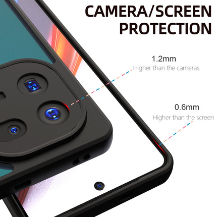 Mobizang Hawkeye Clear Back Cover for Iqoo 12 (5G) | Camera Lens Protector Shockproof Slim Clear Case Cover (Black Sides)