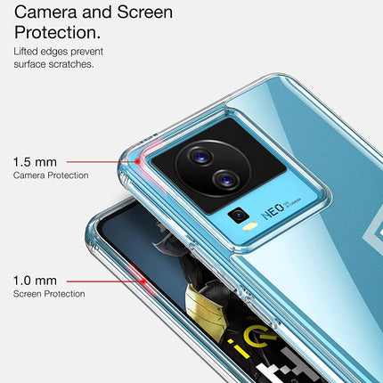 Mobizang Shield Clear Acrylic Back Shock Proof Case Cover for Iqoo Neo 7 (Transparent)