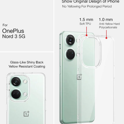 Mobizang Shield Clear Acrylic Back Shock Proof Case Cover for OnePlus Nord 3 (Transparent)
