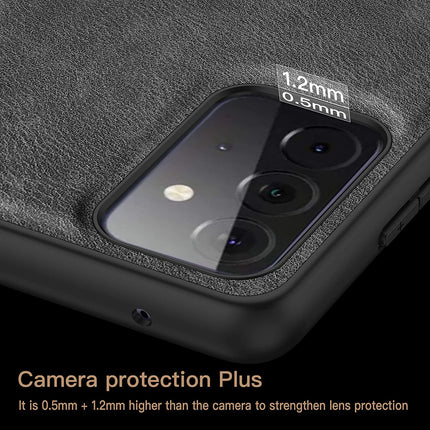 Tux Back Case for Samsun Galaxy A52 , Slim Leather Case with Soft Edge Shockproof Back Cover (Black)