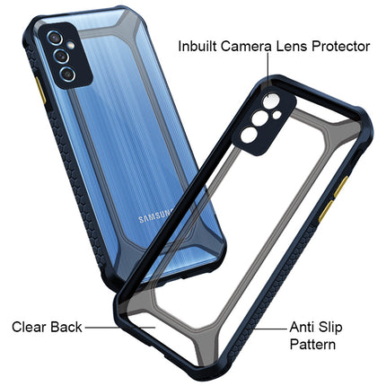 Unicorn for Samsung Galaxy M52 (5G) Clear Back Case, [Military Grade Protection] Shock Proof Slim Hybrid Bumper Cover (Blue)