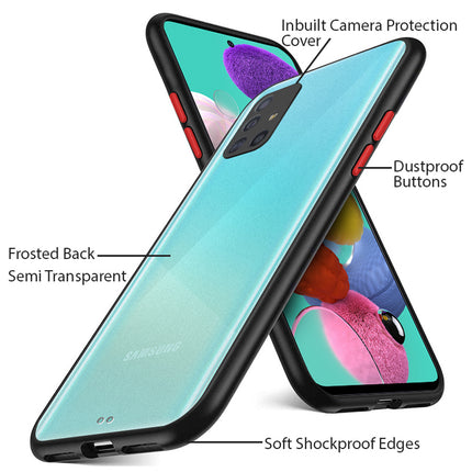 Paper Thin Back Cover For Samsung Galaxy A71 , Super Slim Matte Translucent Full Protection Back Case (Black)