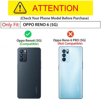 Camo Slider Back Cover for Oppo Reno 6 (5G), [Military Grade Protection] Shockproof Slim Clear Camera Shield Bumper Back Case (Blue)