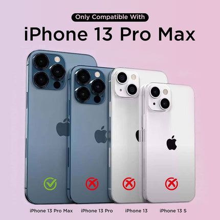 Slider Back Cover for Apple iPhone 13 Pro Max , [Military Grade Protection] Shockproof Slim Clear Camera Shield Bumper Back Case (Blue)