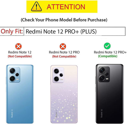 Mobizang Matte Protective Lens Flexible Back Cover for Redmi Note 12 Pro Plus , Slim Silicone with Soft Lining Shockproof Full Body Bumper Case (Black)