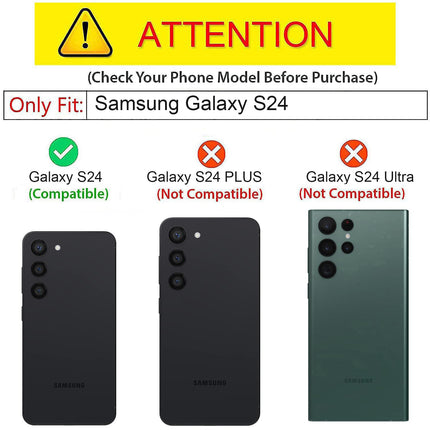 Mobizang Noble Slim Magnetic Leather Flip Case Cover for Samsung Galaxy S24 | Card Holder Stand Leather Flip Wallet Case (Black)