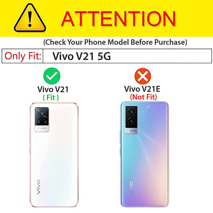 Camo Slider Back Cover for Vivo V21 , [Military Grade Protection] Shockproof Slim Clear Camera Shield Bumper Back Case (Blue)