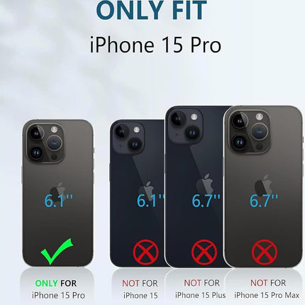 Mobizang Clear Magnetic Back Cover for Apple iPhone 15 Pro , Compatible with MagSafe | [Military Grade Protection] Shock Proof Slim Hybrid Bumper Case