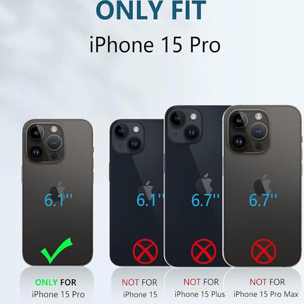 Mobizang Matte Protective Lens Flexible Back Cover for Apple iPhone 15 Pro | Slim Silicone with Soft Lining Shockproof Full Body Bumper Case (Green)