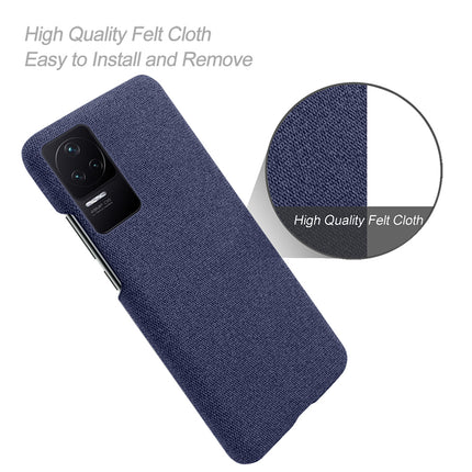 Mobizang Woven Soft Fabric Case for Poco F4 (5G) Back Cover,  Shock Protection Slim Hard Anti Slip Back Cover (Blue)