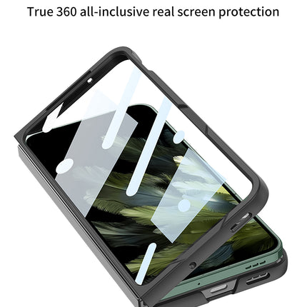 Mobizang Thin Protective Leather Cover for OnePlus Open | Shockproof Case with Inbuilt Screen Tempered Glass , Black