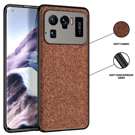 Soft Full Fabric Protective Shockproof Back Case Cover for Xiaomi Mi 11 Ultra (Full Brown)