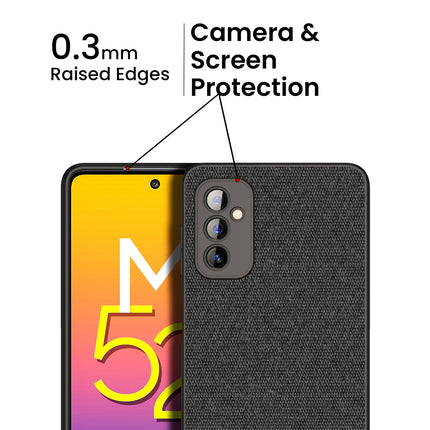 Soft Full Fabric Protective Back Case Cover for Samsung Galaxy M52 (5G) (Black)