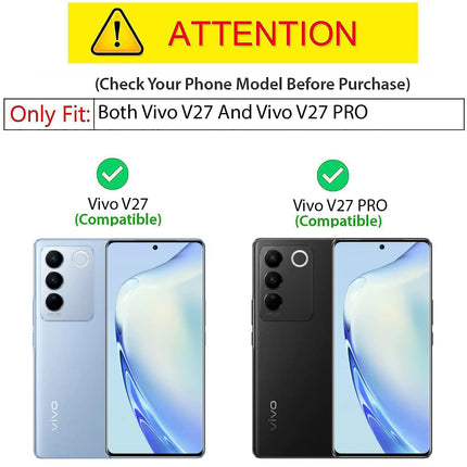 Mobizang Double Dip Full 360 Protection Back Case Cover for Vivo V27/ V27 Pro (5G) (Black)