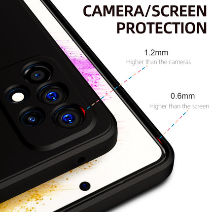 Matte Lens Protective Back Cover for Samsung Galaxy A73 (5G), Slim Silicone with Soft Lining Shockproof Flexible Full Body Bumper Case (Black)