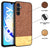 Mobizang Soft Fabric & Leather Hybrid Protective Cover for Samsung Galaxy A34 (5G) | Shockproof Slim Hard Anti Slip Back Case (Brown)