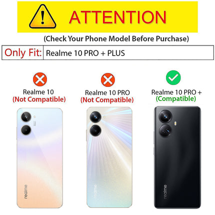 Mobizang Beetle for Realme 10 Pro Plus Back Case | [Military Grade Protection] Shock Proof Slim Hybrid Bumper Cover (Black)