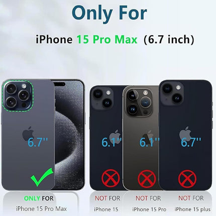 Mobizang Warrior Acrylic Clear Back Cover For Apple iPhone 15 Pro Max | Slim Shockproof [Military Grade Protection] Hybrid Bumper Case (Transparent Sides)