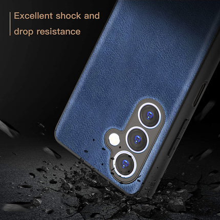 Mobizang Tux Leather Back Cover for Samsung Galaxy F34 (5G) / M34 (5G) | Slim Shockproof Camera Protection Bumper Case (Blue)