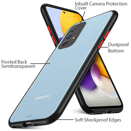 Paper Thin Back Cover For Samsung Galaxy A52 , Super Slim Matte Translucent Full Protection Back Case (Black)