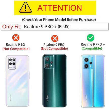 Beetle for Realme 9 Pro Plus Back Case, [Military Grade] Shockproof Slim Hybrid Cover (Black)