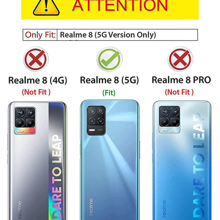 Beetle Camouflage for Realme 8 (5G) Back Case, [Military Grade Protection] Shock Proof Slim Hybrid Bumper Cover (Blue)