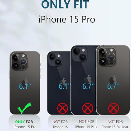 Mobizang Noble Slim Magnetic Leather Flip Case Cover for Apple iPhone 15 Pro | Card Holder Stand Leather Flip Wallet Case (Black)
